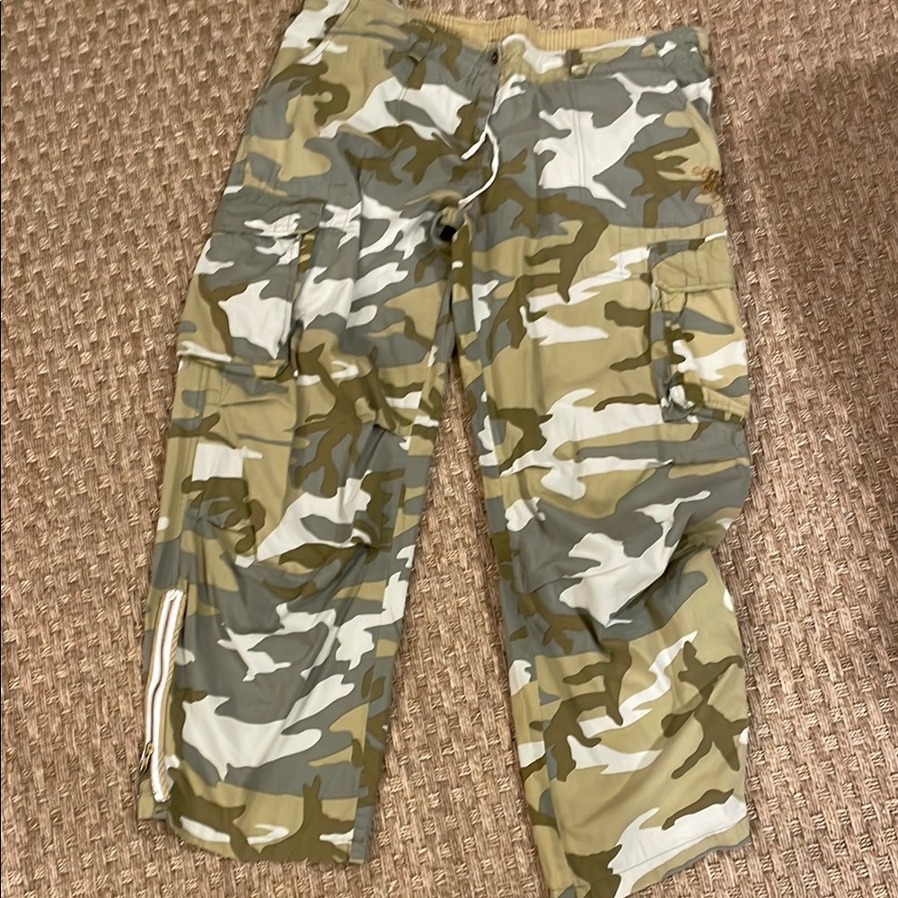Vintage Johnny Was Camouflage Flare Cargo Pants XL